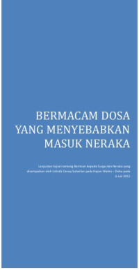 Bermacam Dosa yang Menyebabkan Masuk Neraka